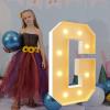 2.3Ft/70cm Tall Light Up Letters G Birthday Decoration Pre-cut Frame Foam Cardboard Kit Large Mosaic Letters for Wedding Baby Shower Party Decor view 1