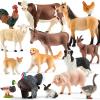 15 Pcs Farm Animal Toy for Toddler Kid, Plastic Toy Farm Animal Figure Set Playset Including Cow Horse Goat Sheep Pig Donkey Goose Duck Turkey Chicken Dog Cat Rabbit for Kid Age 3-5 5-7 view 1