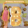 2.3FT Marquee Light Up Numbers 80 for 80th Birthdays Party Decoration Large Light Up Large Block Mosaic Numbers Pre-cut Foam Board Set for Weddings Baby Anniversaries Decor view 2