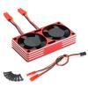 XSYGO 30mm Aluminum Alloy RC Motor Cooling Fans,Twin Cooling Fans Heatsink for 1/7 1/8 1/10 RC Car 540 550 3650 3660 3670 Motor (Red) view 1