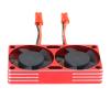 XSYGO 30mm Aluminum Alloy RC Motor Cooling Fans,Twin Cooling Fans Heatsink for 1/7 1/8 1/10 RC Car 540 550 3650 3660 3670 Motor (Red) view 2