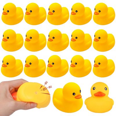 Yellow Rubber Ducks Bath Toys 20Pack, Bathtub Floating Squeaky Duck Bulk Baby Preschool Bath Toy for Baby Shower Infants Kids Toddler Birthday Party Decoration Gift (Large)