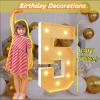 3.3Ft Light Up Numbers 50 Marquee Number Giant Mosaic Numbers Frame Diy Frame Pre-cut Foam Boath Kit Birthdays Decorations Large Number Cardboard White view 2