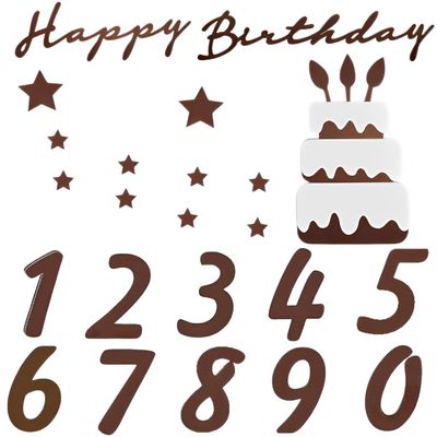 Luxylei Birthday Party Decoration Set Retro Felt Banner Cake Number Wall Decor Letter Cake Set Flag Banner for Birthday Decor