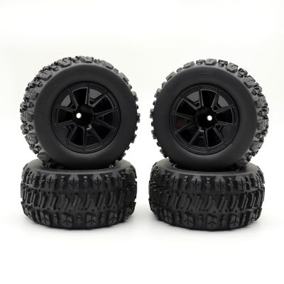4PCS 12mm Hex 90mm (3.54") RC Wheels Monster Truck Tire Set for 1/14 Hyper Go H14BM 14210, Wltoys 144001 144010 RC Car (90mm Monster Truck Tires G)
