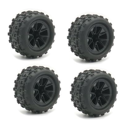 4PCS 12mm Hex 85mm (3.35") RC Wheels Monster Truck Tire Set for 1/14 1/16 Hyper Go H14BM 14210 H16BM H16DR 16210, Wltoys 144001 144010 RC Car (85mm Monster Truck Tires B)