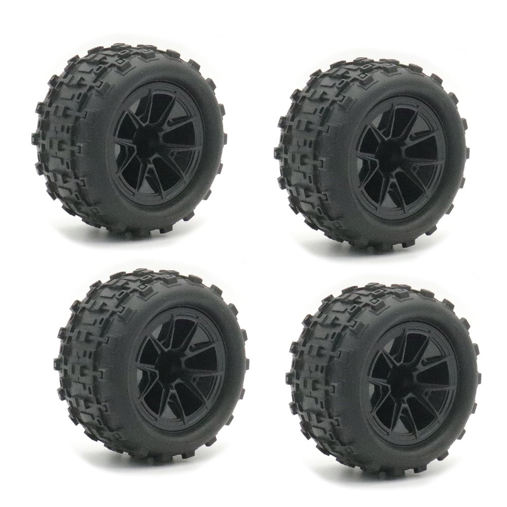 4PCS 12mm Hex 85mm (3.35") RC Wheels Monster Truck Tire Set for 1/14 1/16 Hyper Go H14BM 14210 H16BM H16DR 16210, Wltoys 144001 144010 RC Car (85mm Monster Truck Tires B)