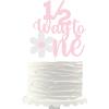 Daisy 1/2 Way to One Cake Topper half birthday decoration baby boys girls 6 month birthday party supplies view 1
