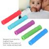 5Pcs Baby Teething Sticks, Soft Silicone Chew Grip Strength Training Multicolored Teething Chew Toys for Babies view 3
