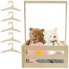 Abizarch Baby Shower Crate Closet Smooth Wood Baby Shower Basket with Portable Handle Large Capacity Baby Storage Crate with 5 Hangers for New Born Baby Shower view 1