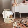 Abizarch Baby Shower Crate Closet Smooth Wood Baby Shower Basket with Portable Handle Large Capacity Baby Storage Crate with 5 Hangers for New Born Baby Shower view 2