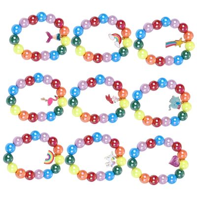 9pcs Children's Bracelet Creative Bracelets Women Jewelry Children Bracelets Fashion Pendant Acrylic/599