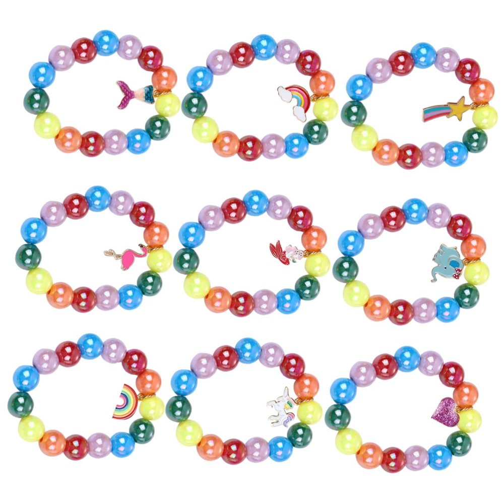 9pcs Children's Bracelet Creative Bracelets Women Jewelry Children Bracelets Fashion Pendant Acrylic/599