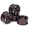 4pcs Aluminum Alloy Wheel Hub for Universal 1/10 Flat Running Drift RC Car (Coffee) view 3