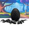 3D Printed, Cherry Blossom Dragon with Dragon Egg, Mother and Child Articulated Black and White Cherry Blossom Dragon, Fidget ADHD Toy MCDD019-BD004-BLK view 2