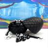 3D Printed, Cherry Blossom Dragon with Dragon Egg, Mother and Child Articulated Black and White Cherry Blossom Dragon, Fidget ADHD Toy MCDD019-BD004-BLK view 4