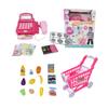Kids Shopping Cart Toy Set for Ages 3+, Cash Register with Sound Effects, Calculator, Scanner, Play Food & Money, 40+ Pretend Play Pieces view 3