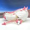 3D Printed Dragon with Dragon Egg, Articulated Mother and Child White and Pink Axolotl Dragons, Fidget ADHD Autism Toy, Executive Desk Toy MCDD041-BD008-PNK-WE view 1