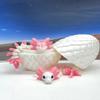 3D Printed Dragon with Dragon Egg, Articulated Mother and Child White and Pink Axolotl Dragons, Fidget ADHD Autism Toy, Executive Desk Toy MCDD041-BD008-PNK-WE view 4