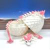 3D Printed Dragon with Dragon Egg, Articulated Mother and Child White and Pink Crystal Dragons, Fidget ADHD Autism Toy, Executive Desk Toy MCDD062WP-BD007WP-CRY view 1