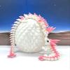 3D Printed Dragon with Dragon Egg, Articulated Mother and Child White and Pink Crystal Dragons, Fidget ADHD Autism Toy, Executive Desk Toy MCDD062WP-BD007WP-CRY view 2