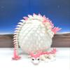 3D Printed Dragon with Dragon Egg, Articulated Mother and Child White and Pink Crystal Dragons, Fidget ADHD Autism Toy, Executive Desk Toy MCDD062WP-BD007WP-CRY view 3