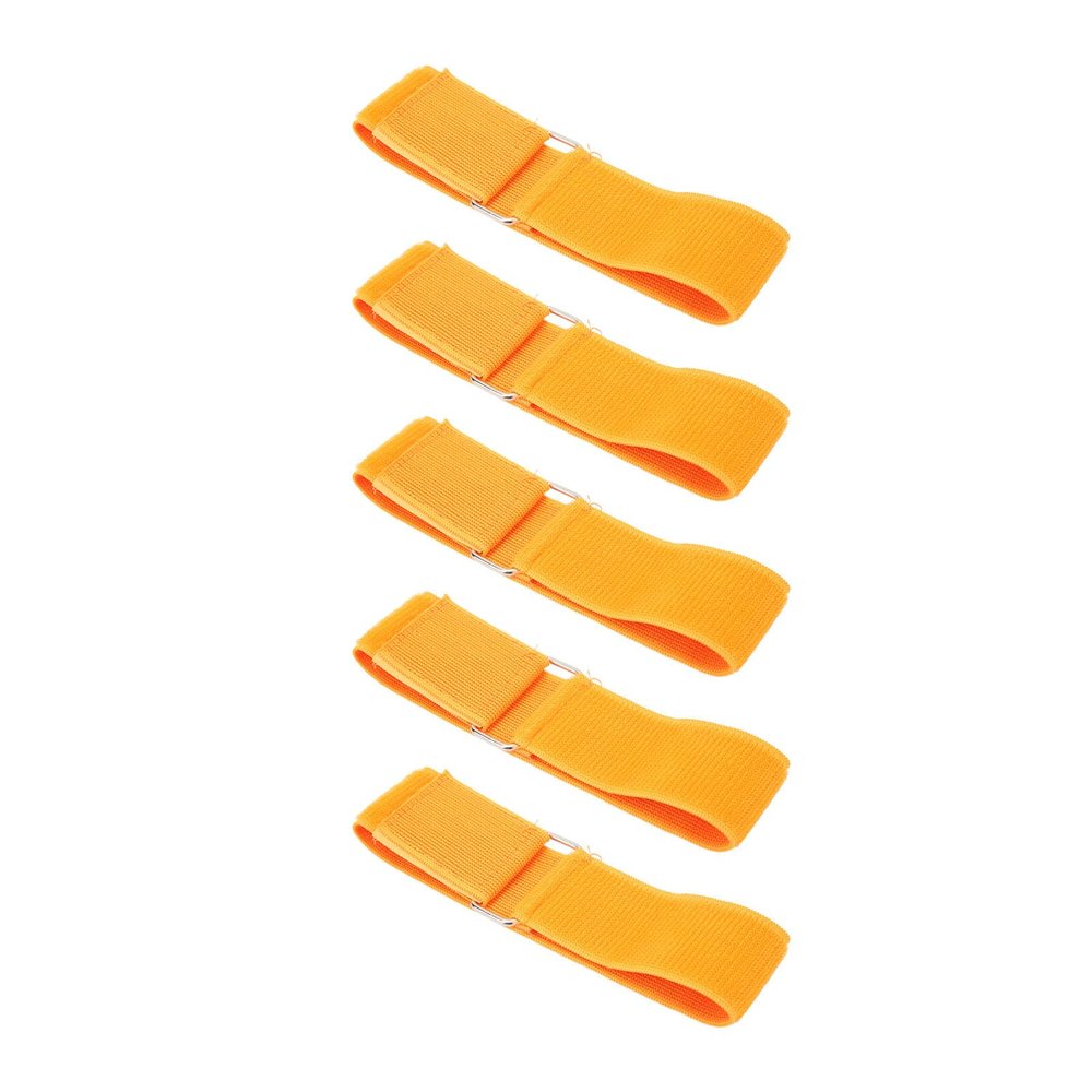 5Pcs 3 Legged Race Bands Elastic Bright Color Race Bands for Kids Adults Birthday Carnival Party Field Day Outdoor (Orange)
