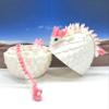 3D Printed Dragon with Dragon Egg, Articulated Mother and Child White and Pink Gemstone Dragons, Fidget ADHD Autism Toy, Executive Desk Toy MCDD063WP-BD007WP-GEM view 1