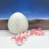 3D Printed Dragon with Dragon Egg, Articulated Mother and Child White and Pink Gemstone Dragons, Fidget ADHD Autism Toy, Executive Desk Toy MCDD063WP-BD007WP-GEM view 3