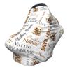 Personalized Car Seat Covers for Babies with Name, Custom Sloth Canopy Carrier Cover, Breathable Nursing Cover for Breastfeeding, Stretchy Multi-Use Infant Carseat Stroller Cover view 1