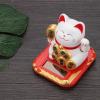 Lucky Cat Figurine, Solar Powered Welcome Cat, Adorable Waving Lucky Cat Home Car Decoration (White) view 4