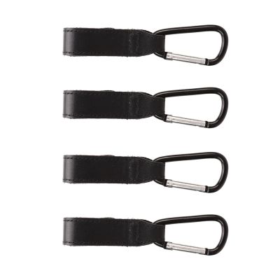 4 Pcs Black Stroller Hooks with Outdoor Hanging Buckle for Hanging Bags