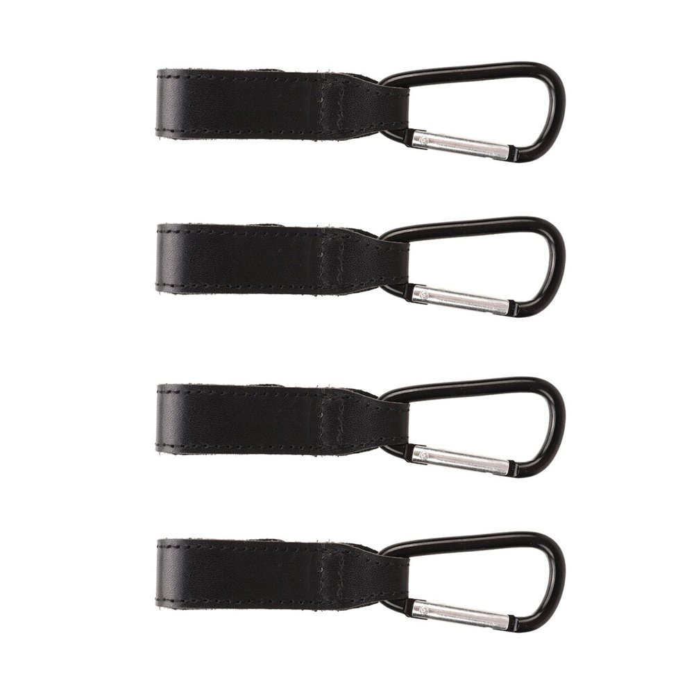 4 Pcs Black Stroller Hooks with Outdoor Hanging Buckle for Hanging Bags
