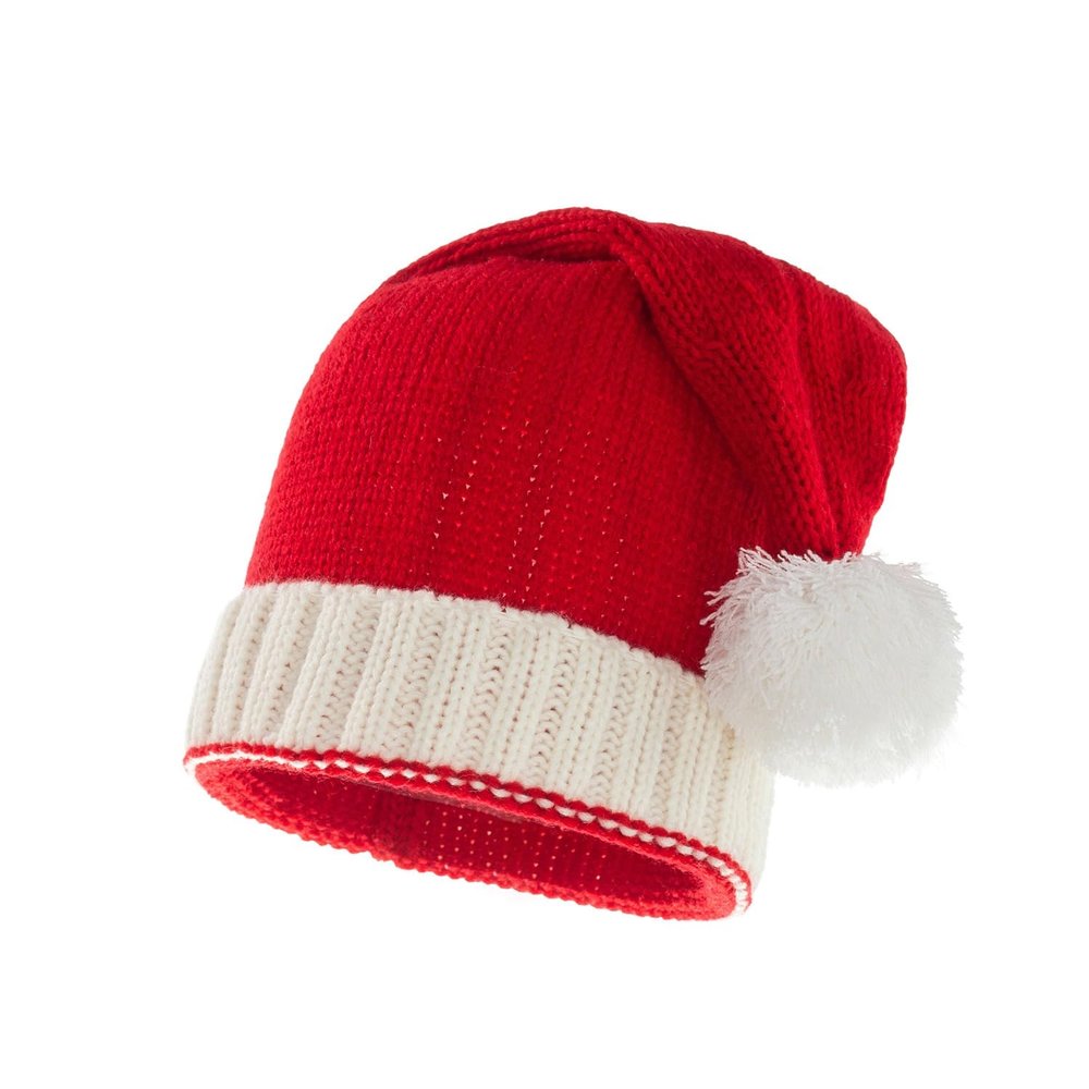 FACELESS Red and White Knit Santa Hats,Knitted Christmas hat (adult)