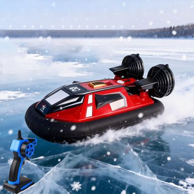 Ssccgym Remote Control Boat Hovercraft for 14Y+ Boys Beginners RC Amphibious Watercraft 15km/h Dual Motors Walking on Ice-Land Pools Lakes 4WD Full Functions RC Sail 34CM