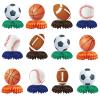 12pcs Sports Themed Birthday Party Decorations Sports Table Honeycomb Centerpieces Football Basketball Baseball Soccer Table Centerpieces Boy's Birthday Party Sports Themed Desktop Decoration view 1