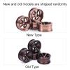 4pcs Aluminum Alloy RC Car Wheel Hub, High Strength Drift Model Part Accessories, Fit for 1/10 Flat Running RC Car (Coffee) view 3