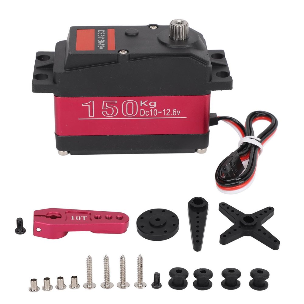 150KG Digital Servo Full Metal Gear RC Servo with 18T Aluminum Alloy Servo Arm for 1/5 RC Cars