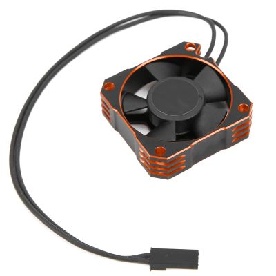 35mm Motor Cooling Fan, Small Size Light Weight, Aluminum Plastic Material, Suitable for 1/10 1/8 1/12 RC Car Sensored Brushless Motor (Orange)