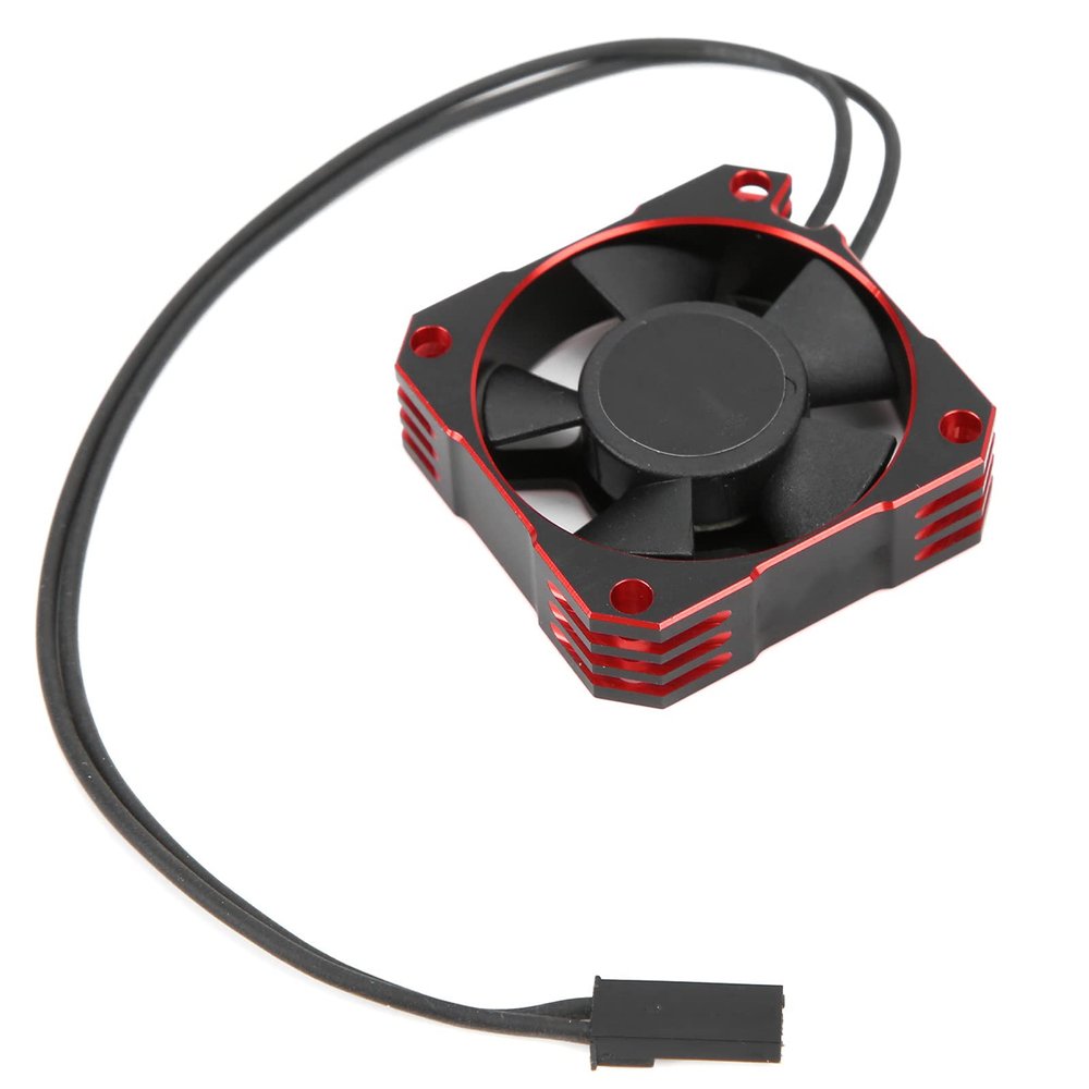 35mm Motor Cooling Fan, Small Size Light Weight, Aluminum Plastic Material, Suitable for 1/10 1/8 1/12 RC Car Sensored Brushless Motor (Red)
