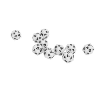 20 Sided Polyhedral Dice Set Wearproof Numbers 10 Pieces Educational Dice for Table Games (White)