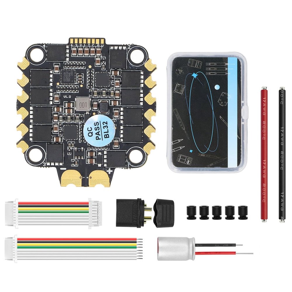 70A 4 in 1 FPV Racing Drone ESC Board with Controller Stack, Compatible with BLHeli 32 Firmware 2 to 8S, Ideal Drone Accessories