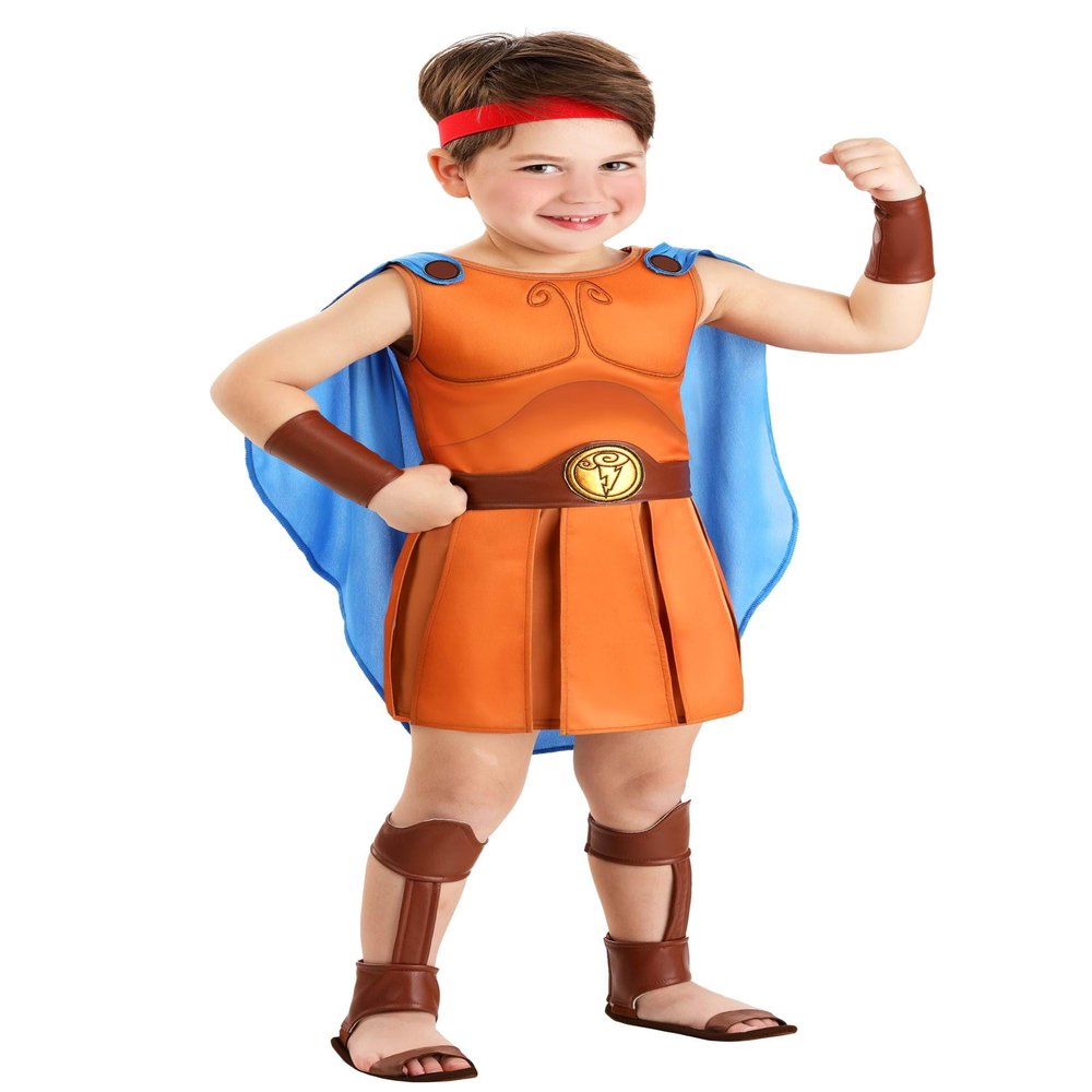 Deluxe Disney Hercules Toddler Costume - Greek Hero Halloween Outfit with Tunic, Cape, Belt & Accessories 4T
