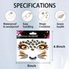 Leopard Face Tiger Print Animal Face Stickers - White Pink Crystal Gemstone Glitter Art Stickers for Adult & Children - Halloween Make Up Party Decoration - 2Pcs view 2