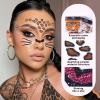 Leopard Face Tiger Print Animal Face Stickers - White Pink Crystal Gemstone Glitter Art Stickers for Adult & Children - Halloween Make Up Party Decoration - 2Pcs view 4