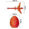 AUMEILLER 3D Printed Flying Dragon Egg,Crystal Dragon Fidget Toy in Egg,Executive Desk Toys-Laser Red view 3