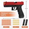 Soft Bullet Toy Gun - Semi-Automatic Mode, Realistic Shell Ejecting Toy Guns, Birthday Gift (Red & Black) view 3