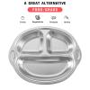 Mrs. Chou Stainless Steel Baby Suction Plates: Divided Plates for Babies & Toddlers, BPA-Free, Dishwasher Safe, Red view 2