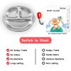 Mrs. Chou Stainless Steel Baby Suction Plates: Divided Plates for Babies & Toddlers, BPA-Free, Dishwasher Safe, Red view 3