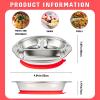 Mrs. Chou Stainless Steel Baby Suction Plates: Divided Plates for Babies & Toddlers, BPA-Free, Dishwasher Safe, Red view 4
